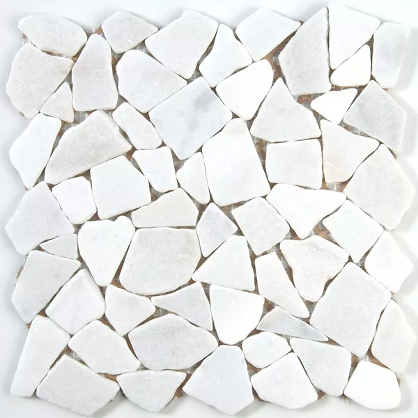 Échantillon Marbré Cassé Mosaïque Antik Blanc