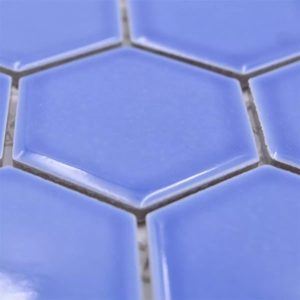 Sample van Keramiek Mozaïek Salomon Hexagon Lichtblauw H51