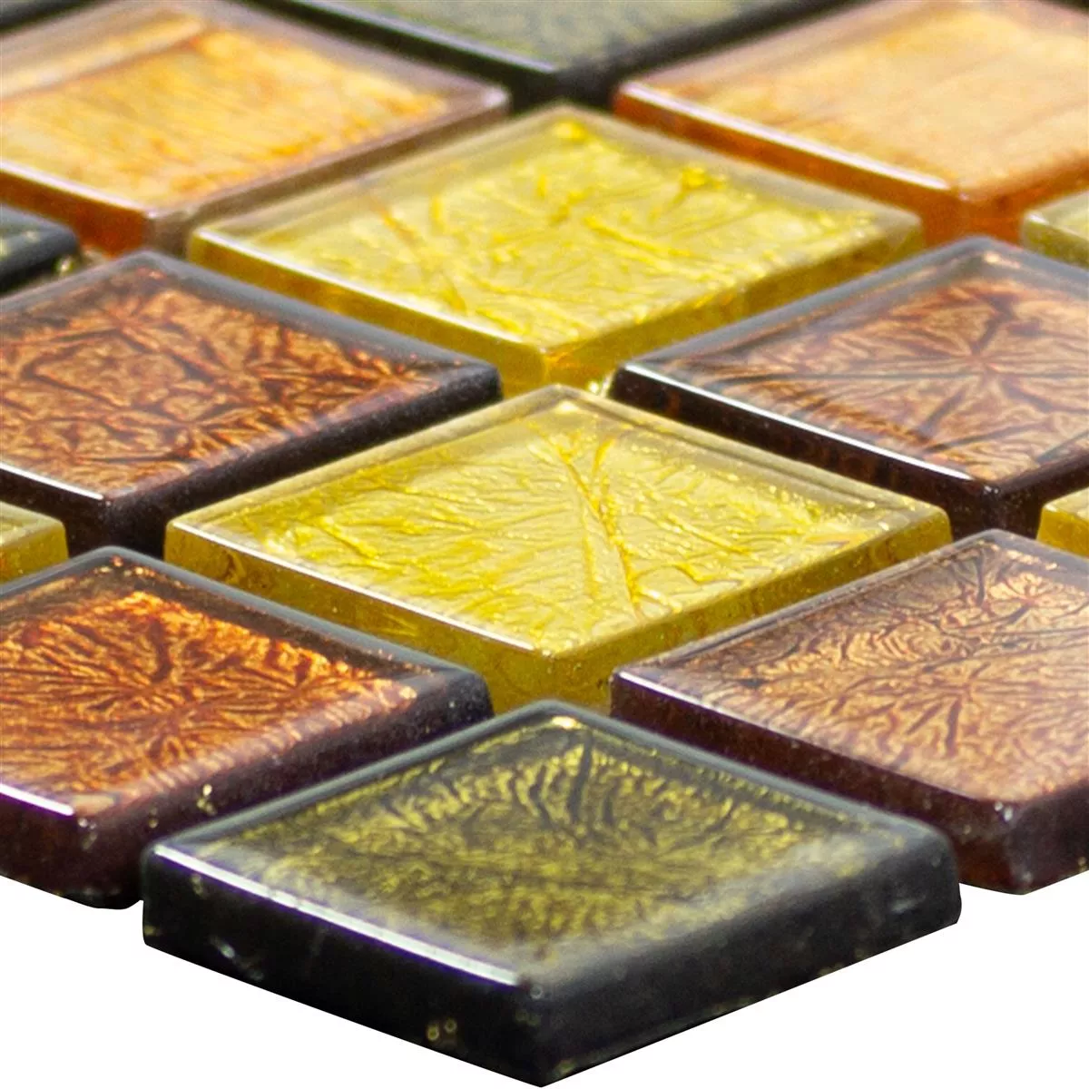 Échantillon Mosaïque En Verre Carrelage Curlew Jaune Orange 23 4mm