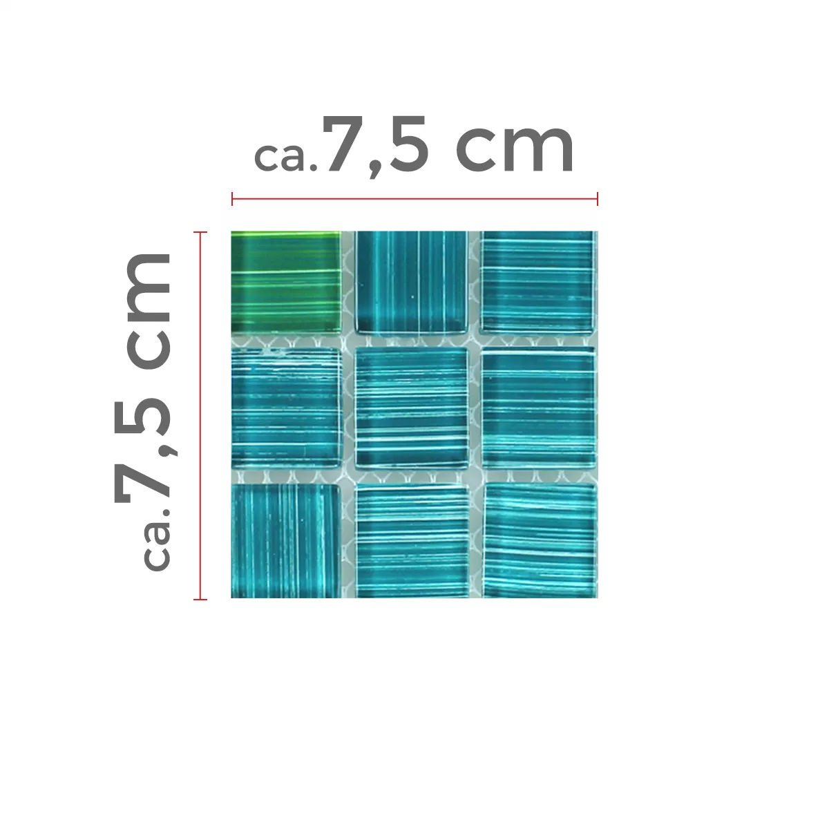 Sample Glasmozaïek Tegels Lafayette Groen Gestreept