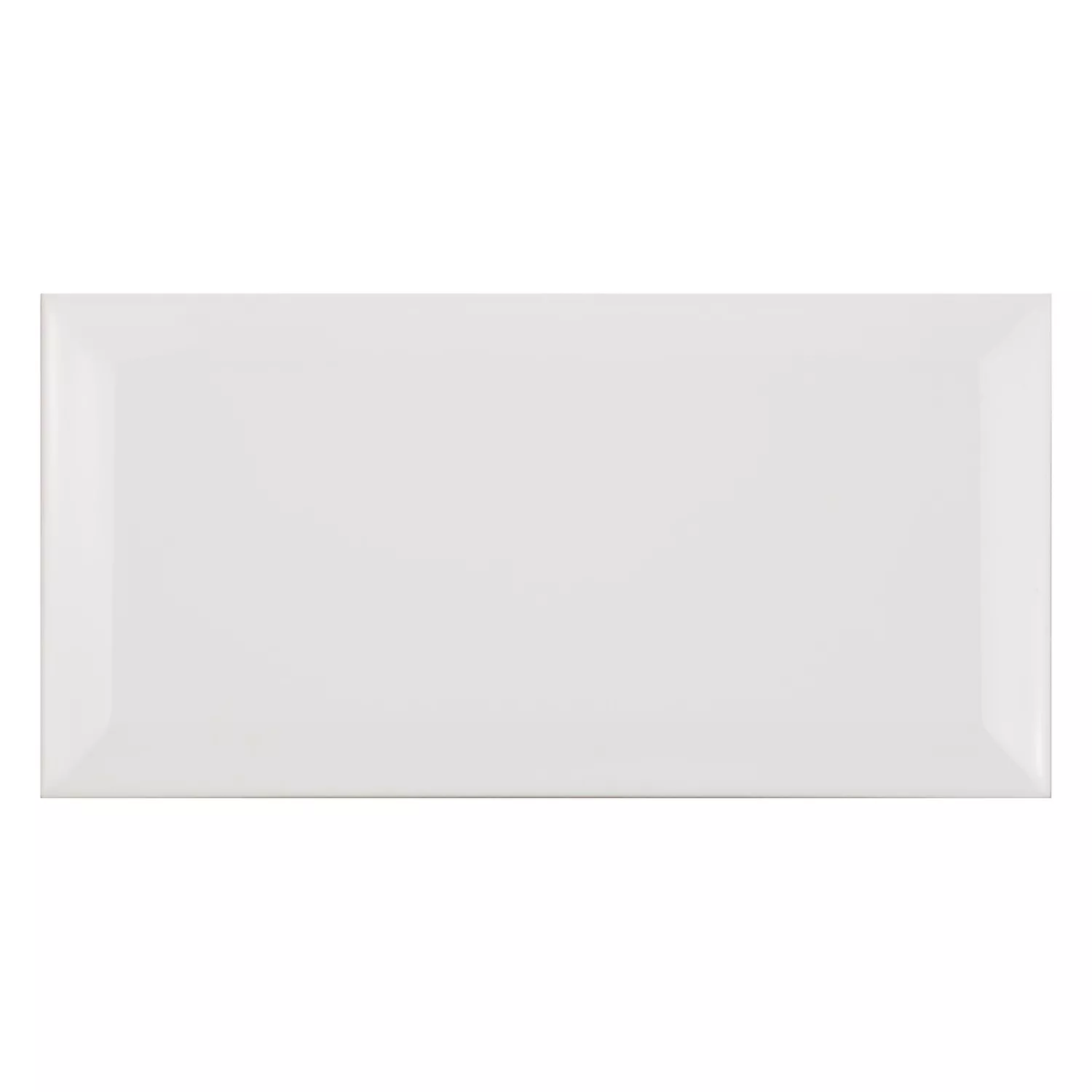 Metro tegel Wit Mat 10x20 cm Met Facet Jasper Blanco