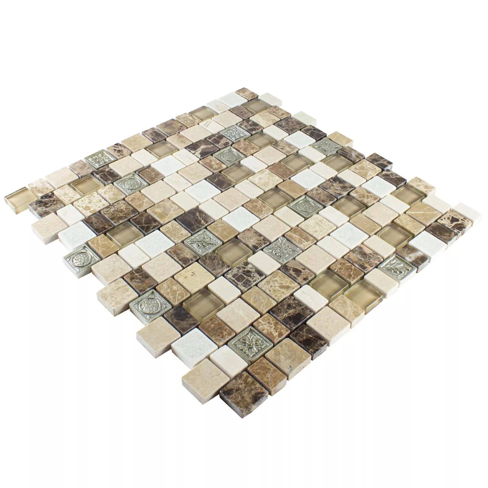 Échantillon Mosaïque Carrelage Moranbah Brun Beige Blanc