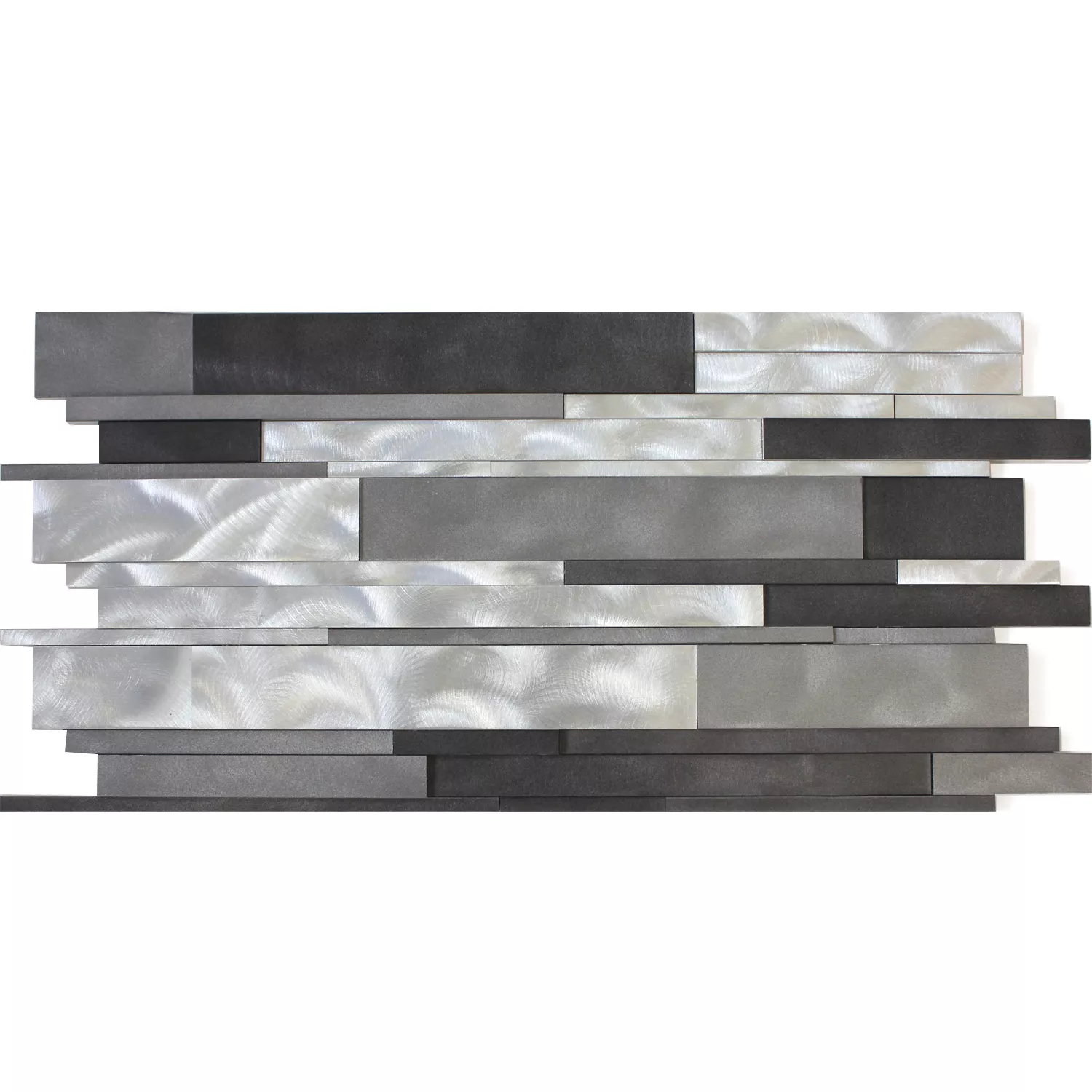 Aluminium Metal Mosaïque Talara Noir Argent 300x600mm Aluminium Metal Mosaïque Talara Noir Argent 300x600mm