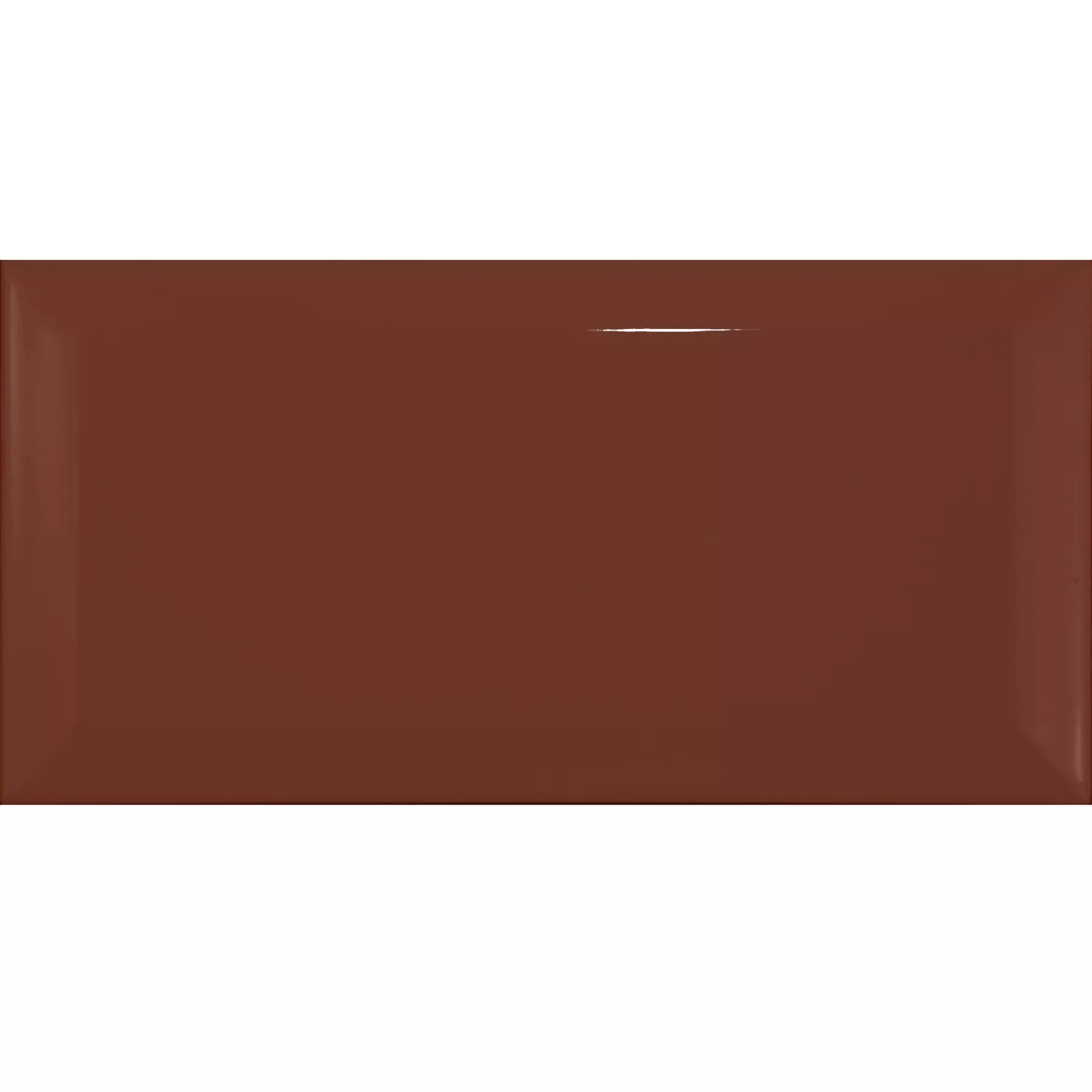 Carrelage métro Brun Brillant 7,5x15 cm Avec Facette Pitcox Marron