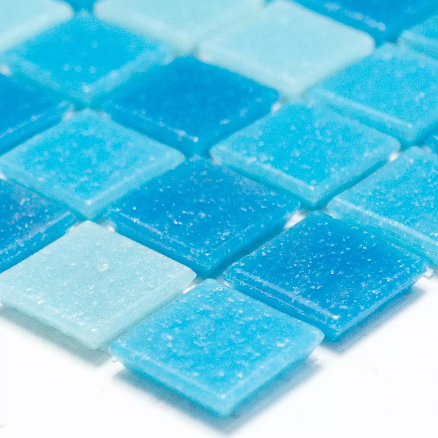 Sample Glasmozaïek Tegels Blauw Mix