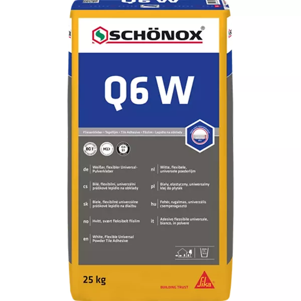 Tegellijm Schönox Q6 W (wand & Vloer) Universele Lijm (25Kg) (wit)