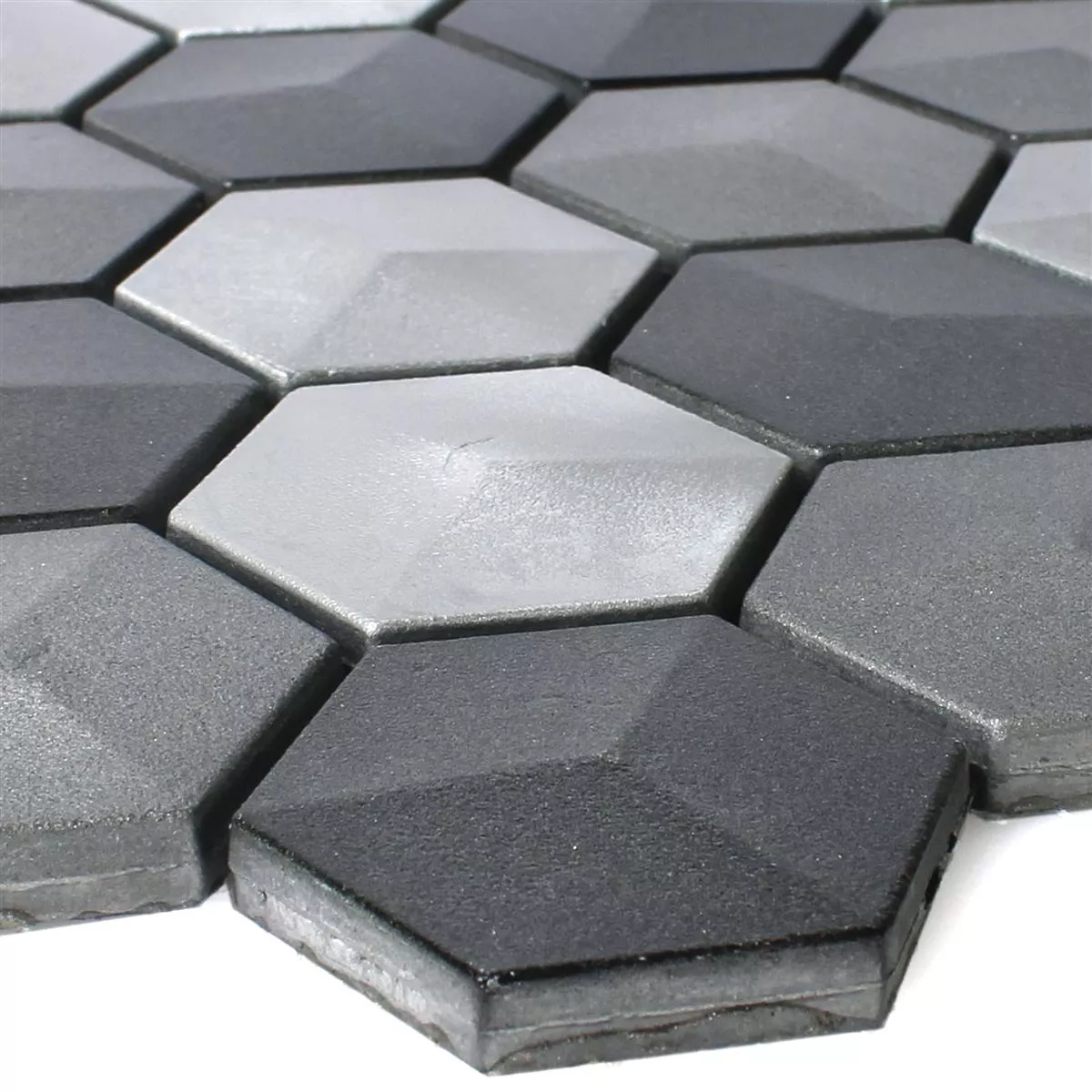 Mozaïektegel Hexagon Kandilo Zwart Zilver