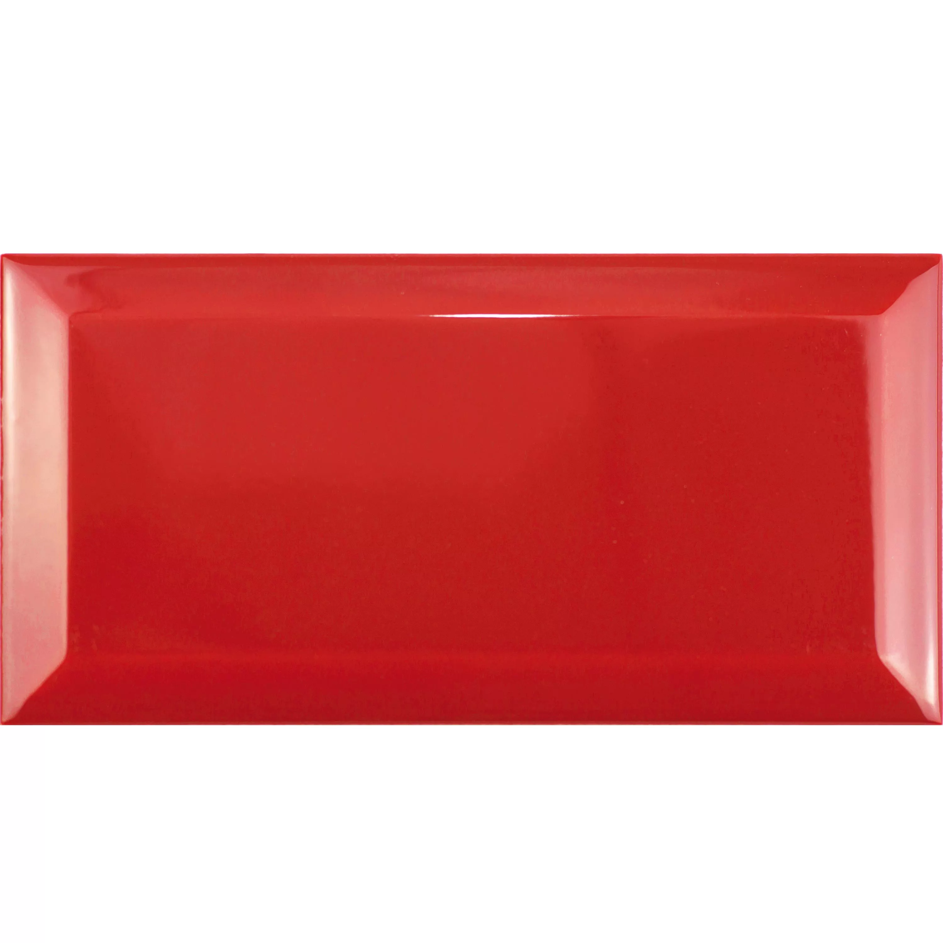 Metro Wandtegels Brussel Met Facet 10x20x0,7cm Rojo Metro Wandtegels Brussel Met Facet 10x20x0,7cm Rojo