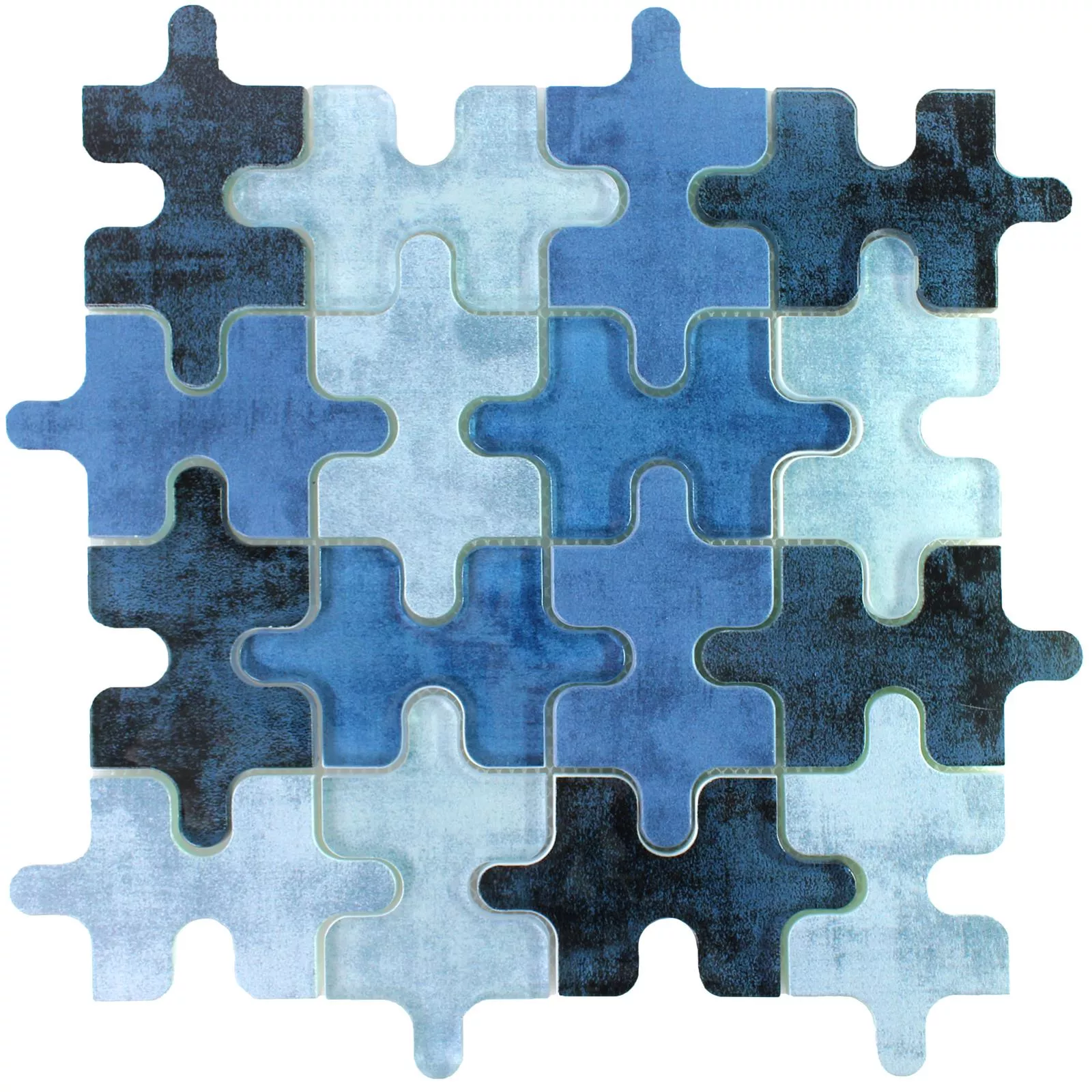 Sample Glasmozaïek Tegels Puzzle Blauw