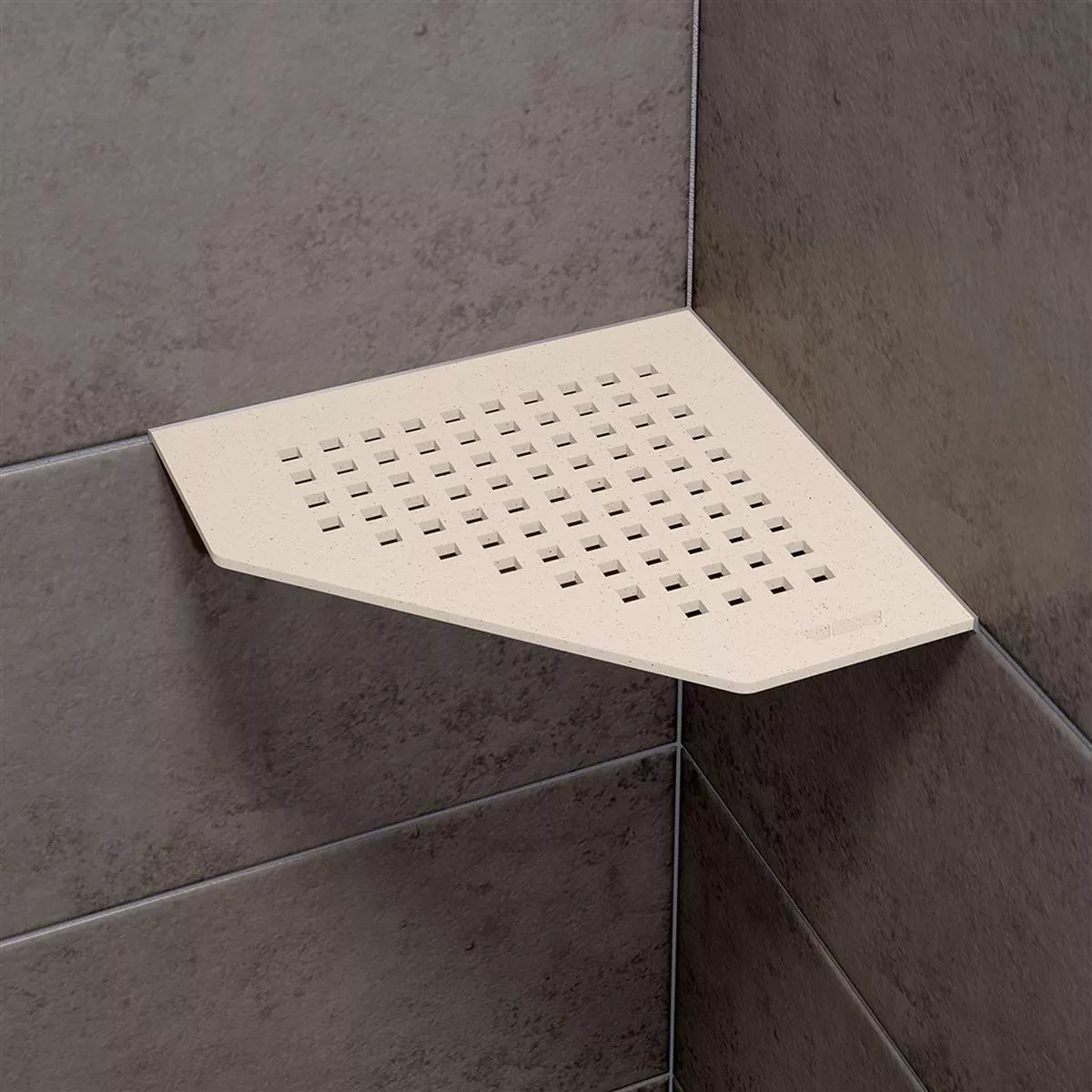 Etagère murale étagère de douche Schlüter 5eck 19,5x19,5cm Carré Crème