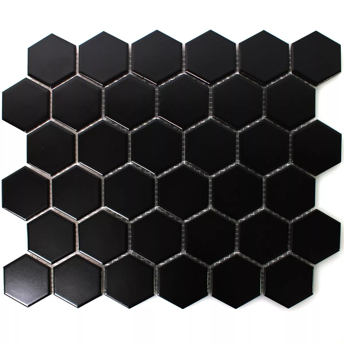 Mosaïque Céramique Hexagone Noir Mat