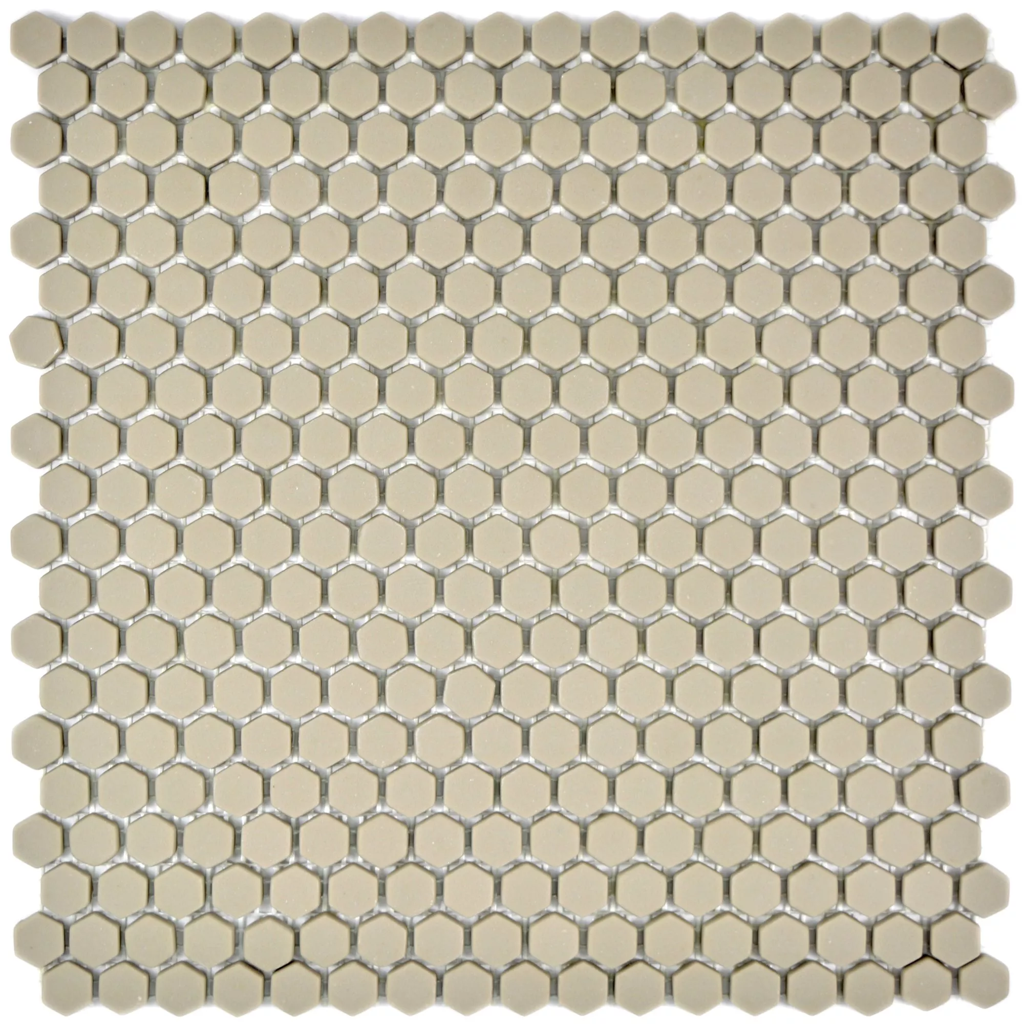 Échantillon Mosaïque En Verre Carrelage Kassandra Hexagone Cream Mat