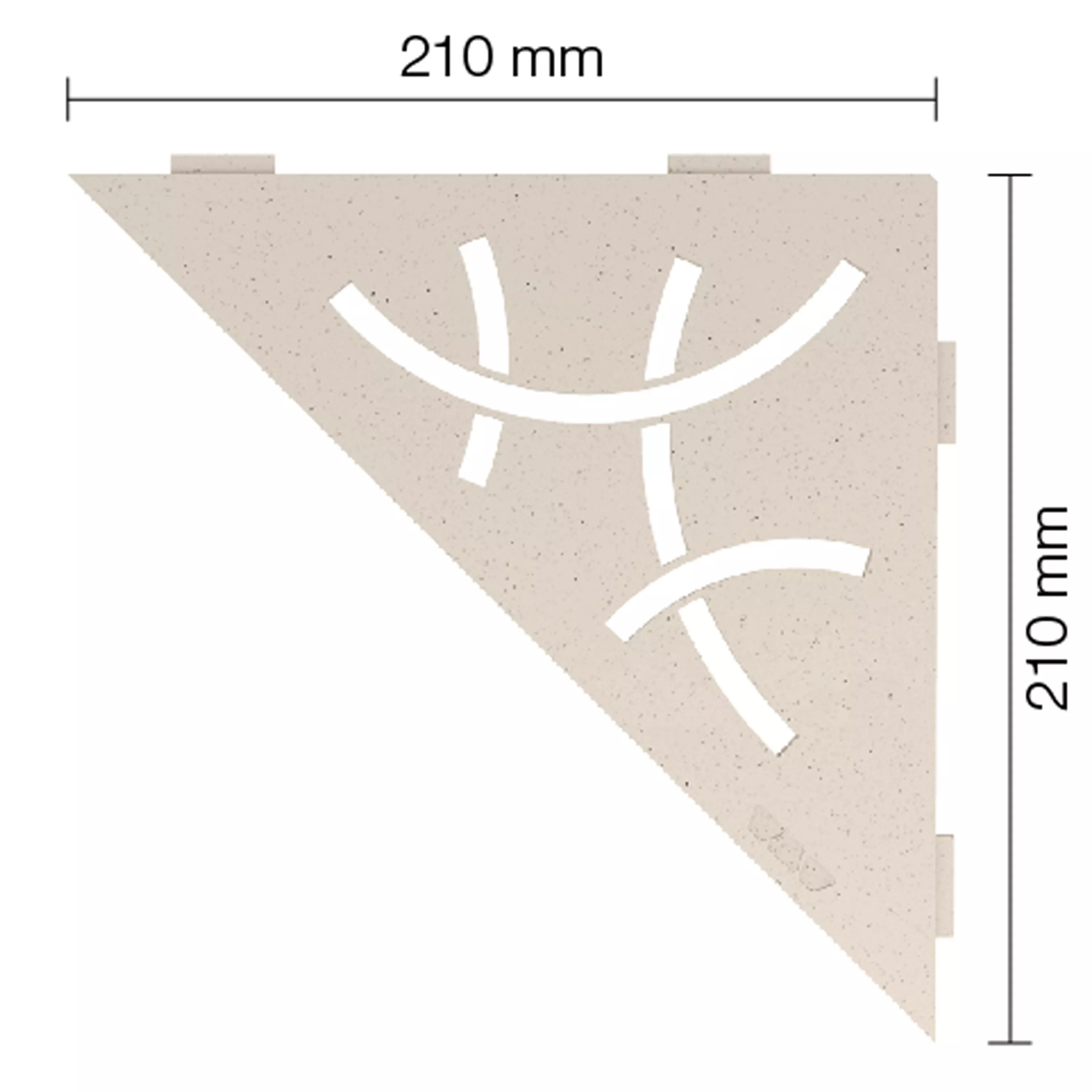 Schlüter wandplank driehoek 21x21cm curve ivoor