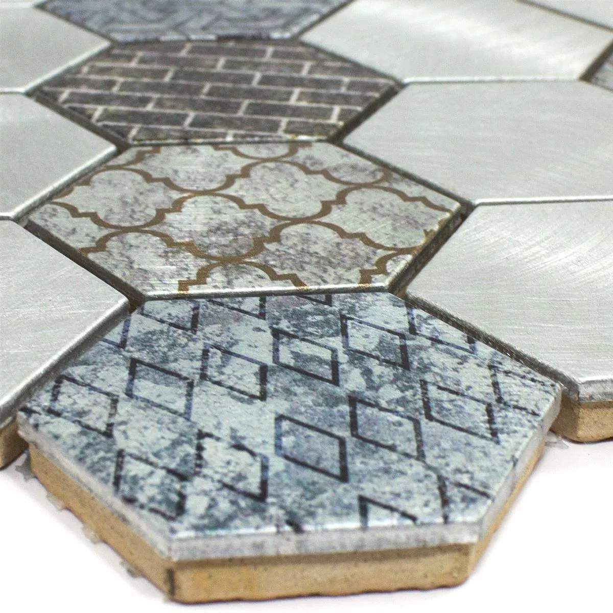 Mosaïque Carrelage Sunrise Gris Argent