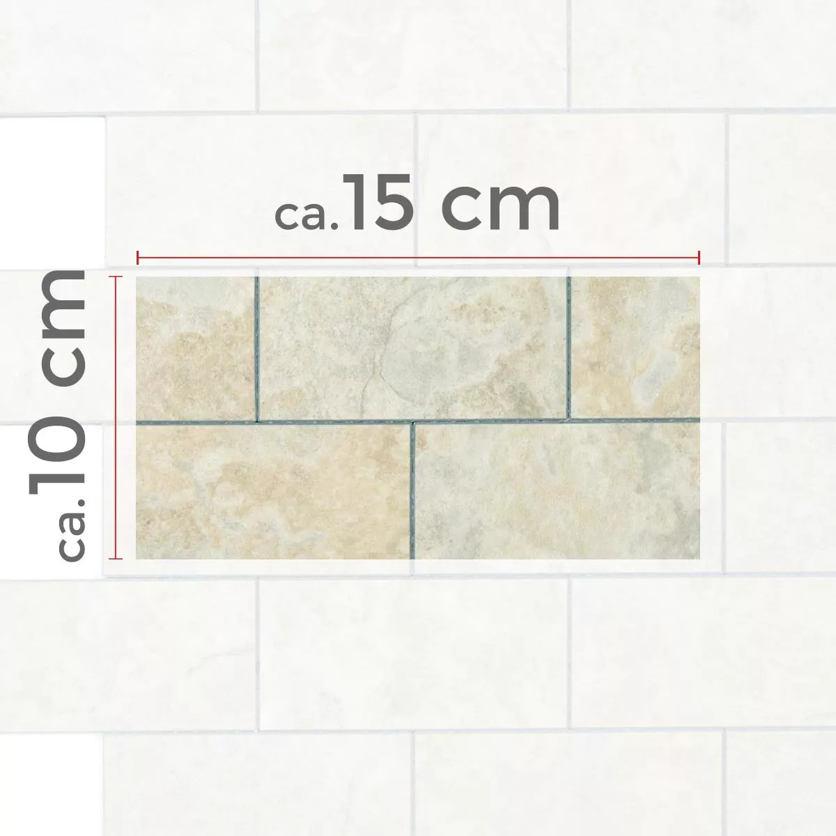 Échantillon Vinyle Mosaïque Carrelage Freeport Pierre Optique Auto Adhésif Beige