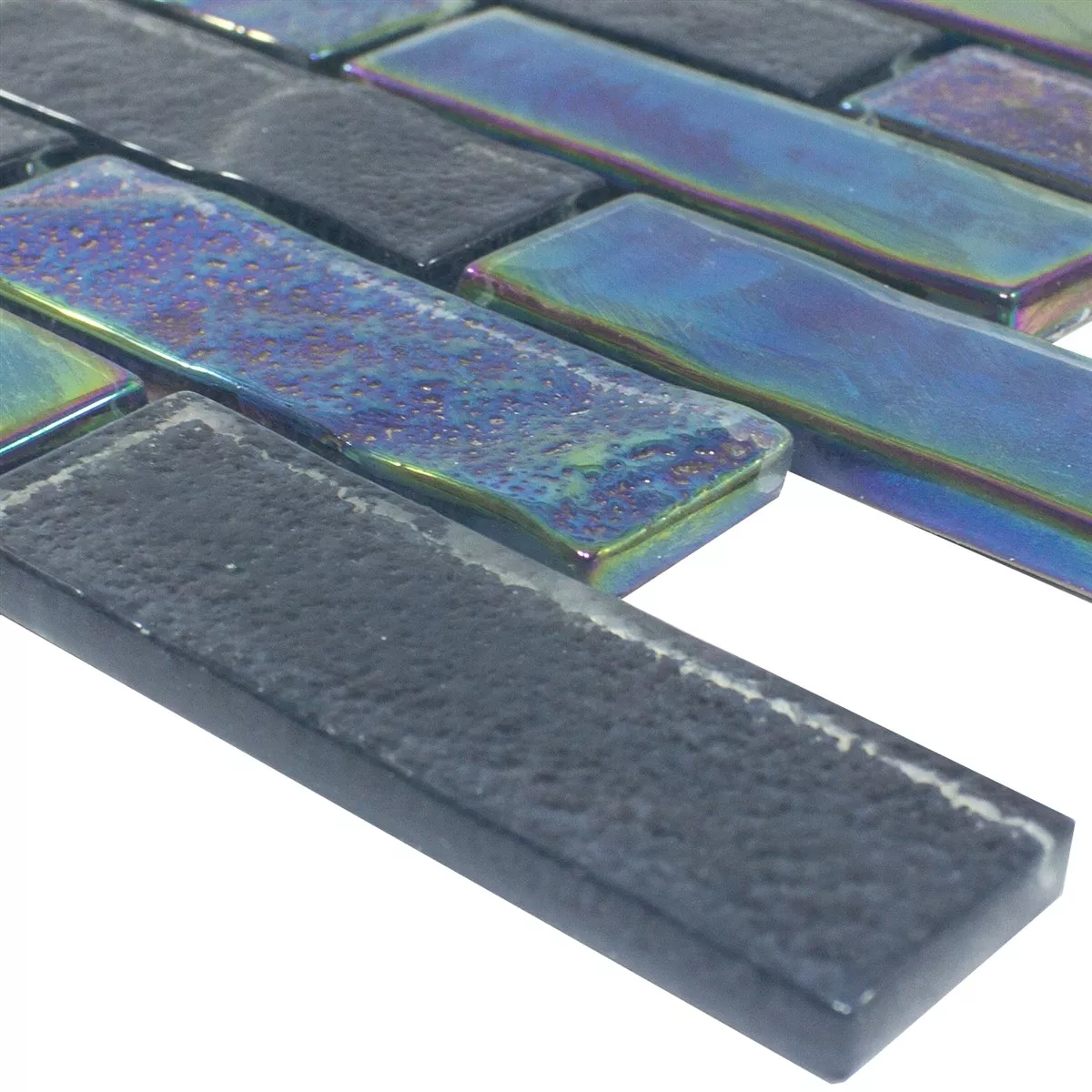 Mosaïque En Verre Nacre Effet LaBrisa Noir Rectangle