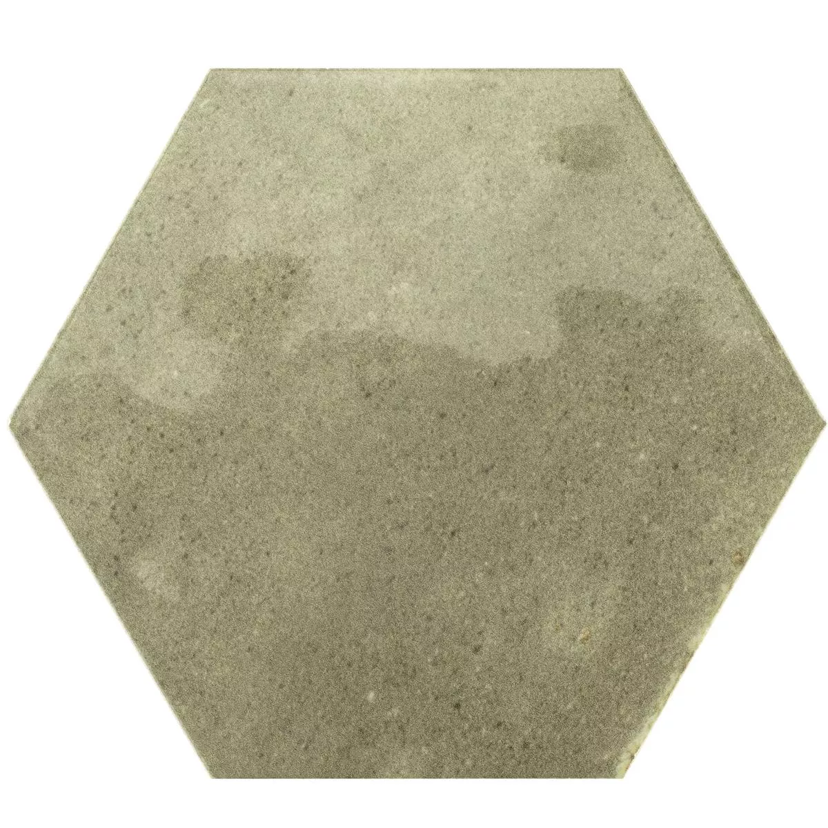 Échantillon Carrelage Mural Arosa Brillant Ondulé Hexagone Vert Olive 17,3x15cm