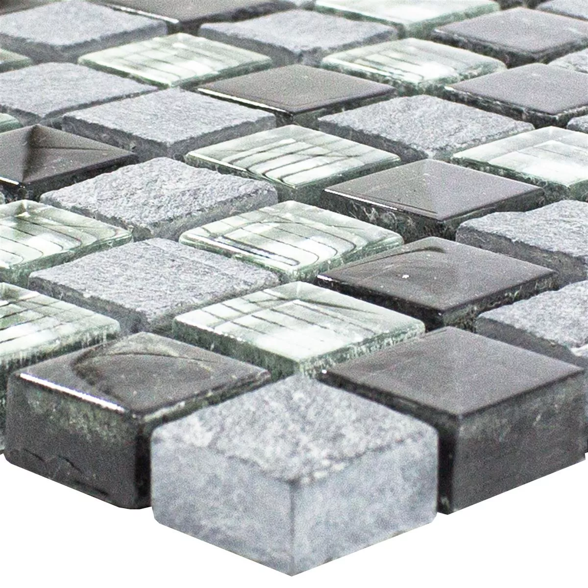 Échantillon Mosaïque Carrelage Verre Pierre Naturelle Lincoln Gris Argent