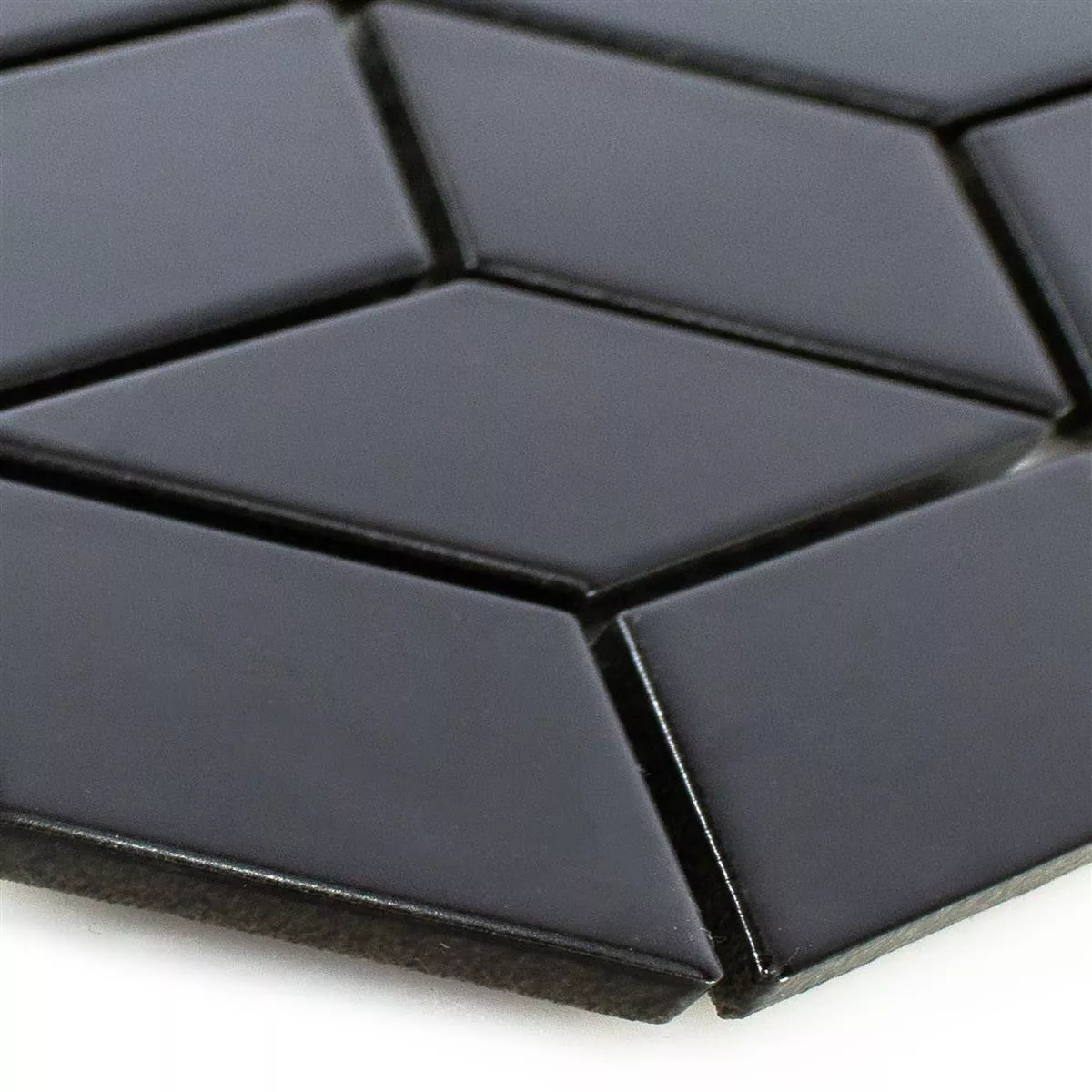 Céramique Mosaïque Carrelage Cavalier 3D Cubes Mat Noir