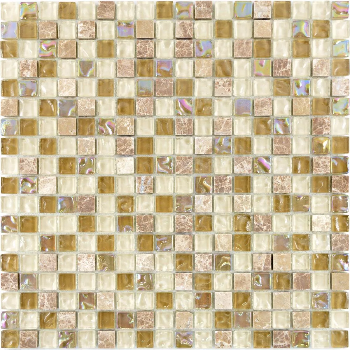 Échantillon Mosaïque En Verre Carreaux En Pierre Naturelle Nexus Brun Clair Beige