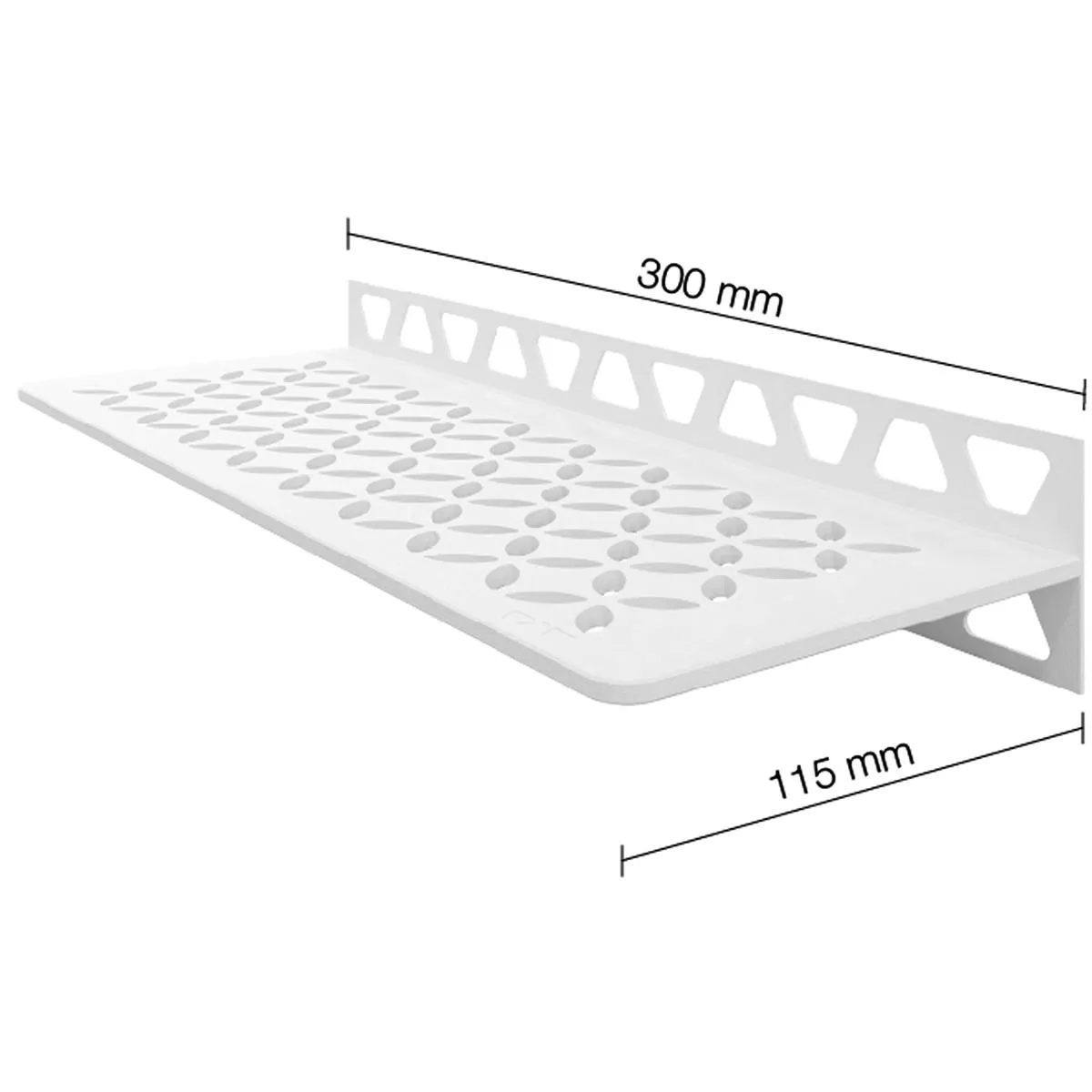 Doucheplank wandplank Schlüter rechthoek 30x11,5cm bloemen wit