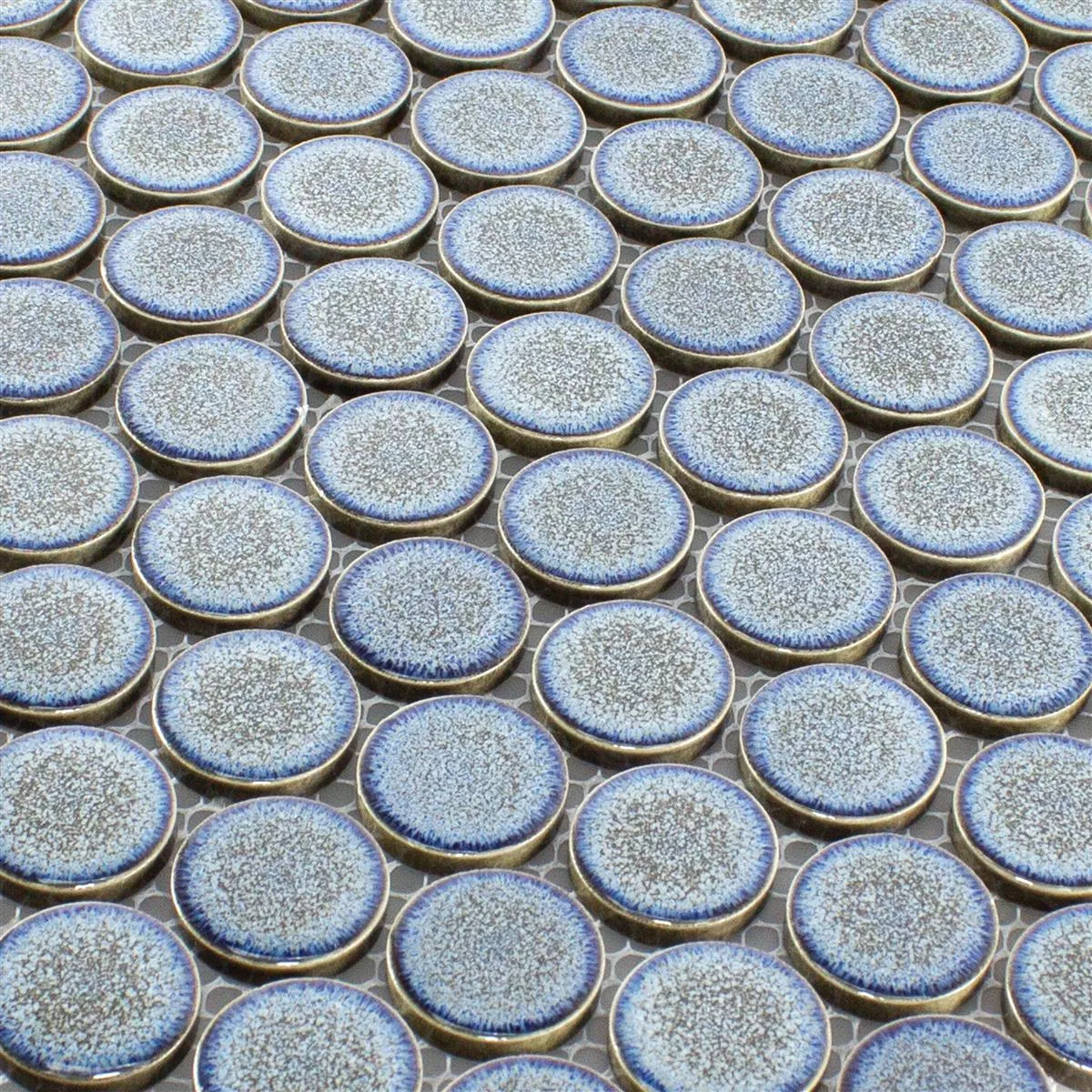 Échantillon Céramique Bouton Mosaïque Carrelage Mission Bleu Gris