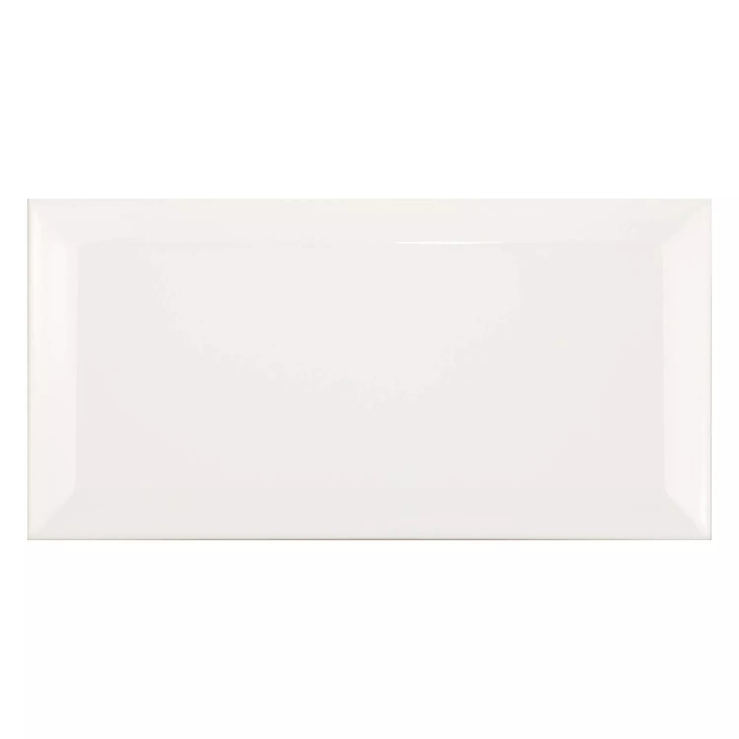 Metro tegel Wit Glanzend 10x20 cm Met Facet Jasper Blanco