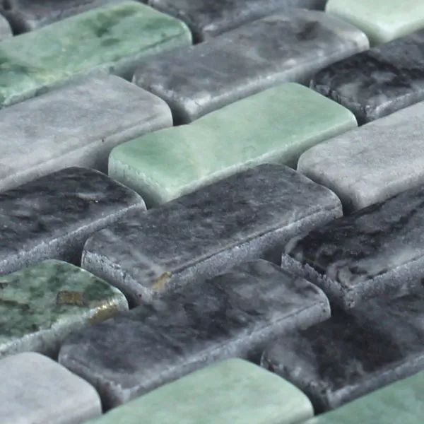 Mozaïektegel Marmer Brick Jade Zwart Groen