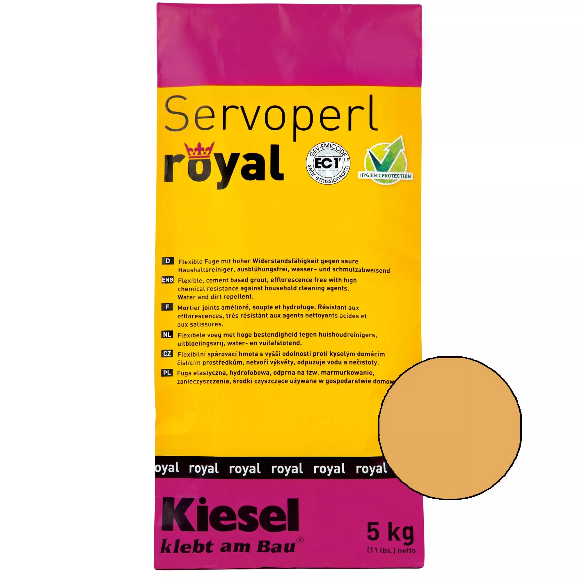 Kiesel Servoperl Royal - Joint Flexible, Hydrofuge Et Anti-salissures (5KG Sahara)