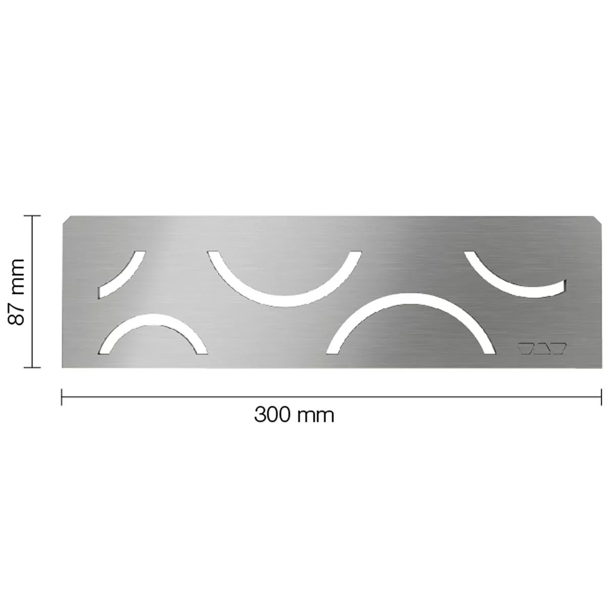 Niswandplank Schlüter rechthoek 30x8,7cm Curve zilver