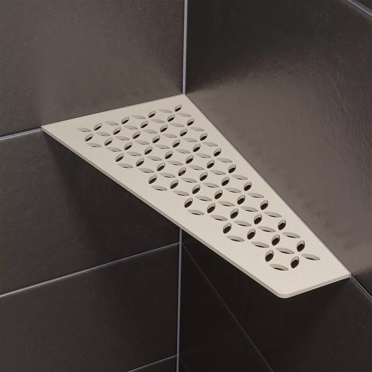 Etagère murale étagère de douche Schlüter carrée 15,4x29,5cm Floral Crème