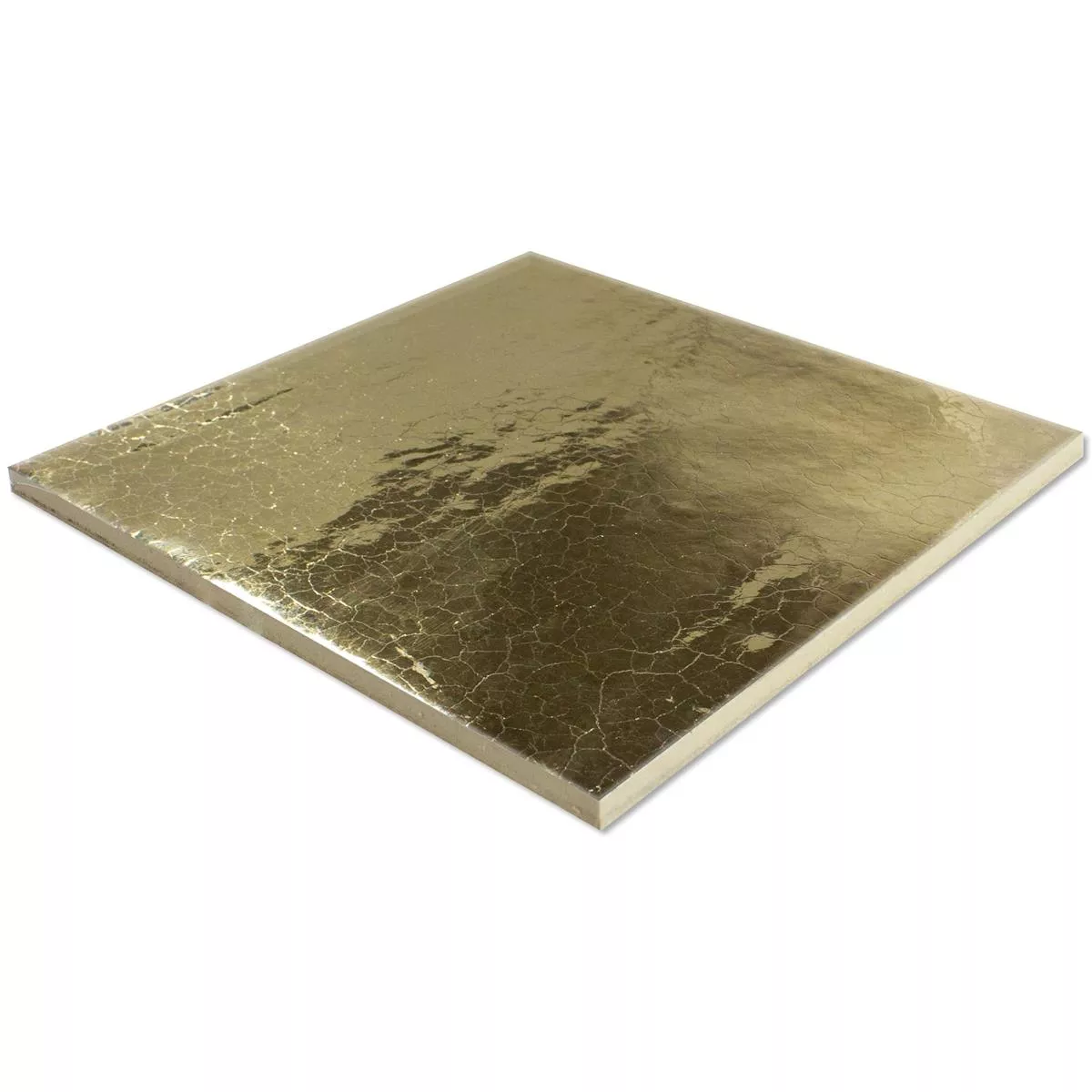 Sample Wandtegels Tamaris Eloy Glanzend Gegolfd Goud 13x13cm