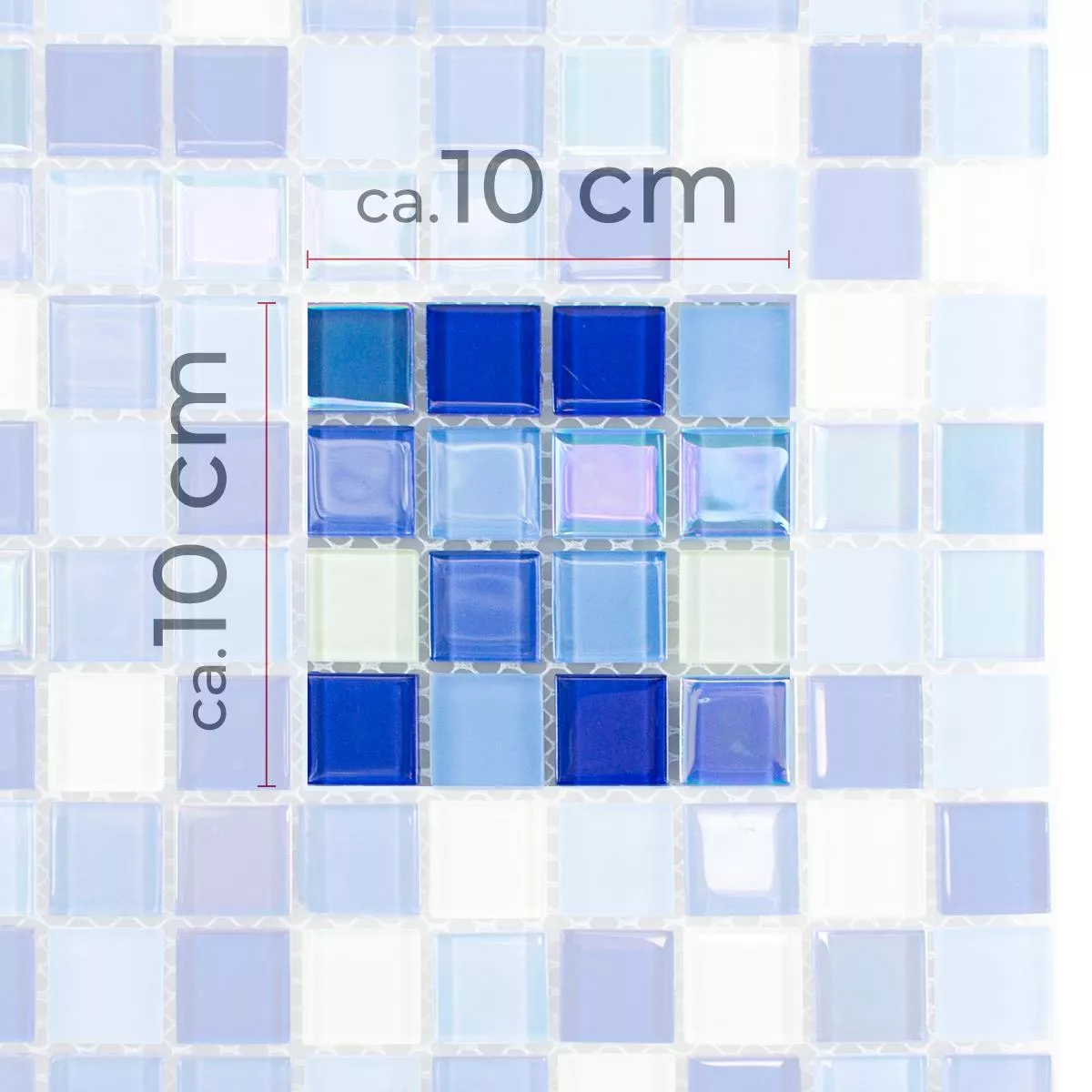 Échantillon Mosaïque En Verre Carrelage Karlsruhe Bleu Blanc