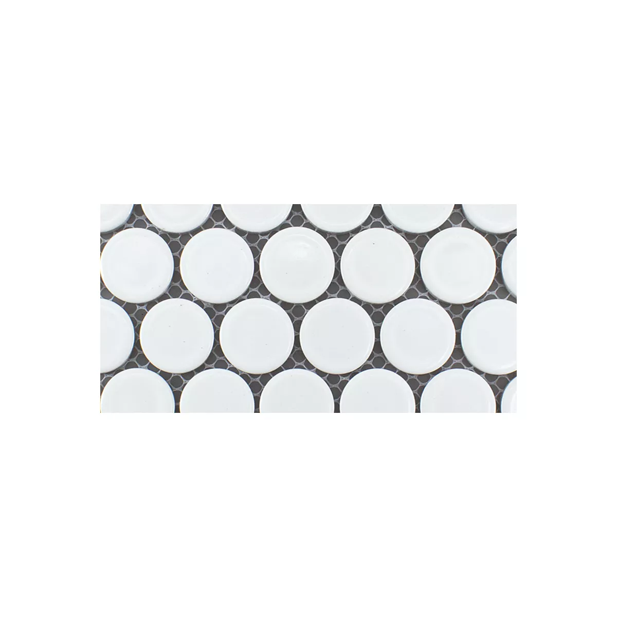 Échantillon Céramique Bouton Mosaïque Carrelage LaRosita Blanc Brillant