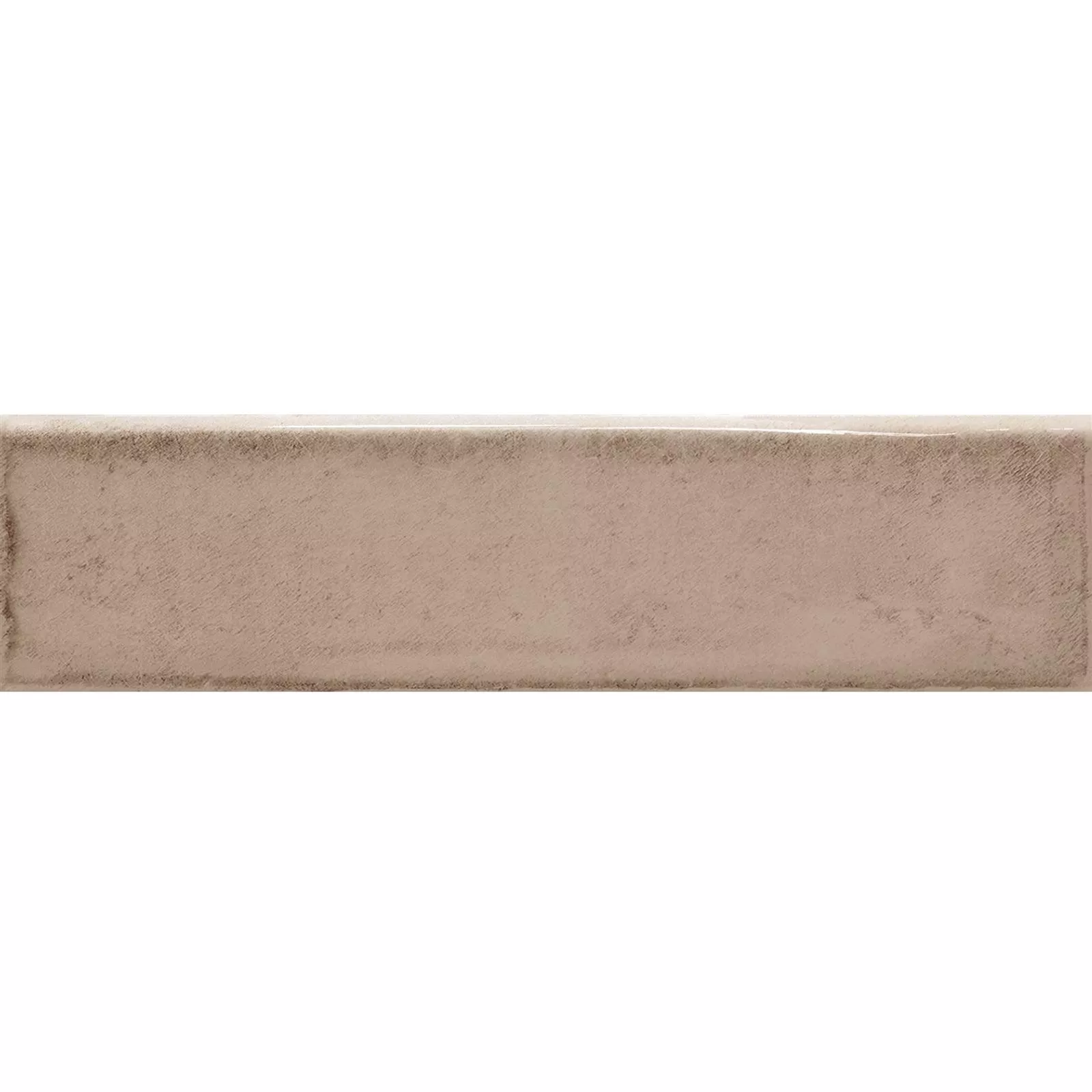 Wandtegels Maestro Gegolfd Glanzend Lichtbruin 7,5x30cm