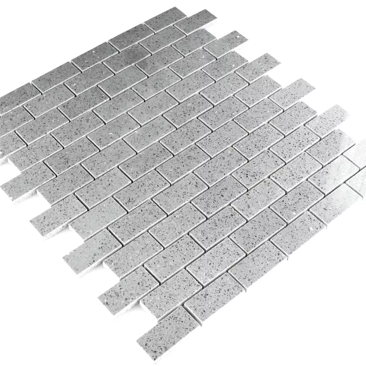 Échantillon Résine Quartz Mosaïque Pierre Carrelage Gris