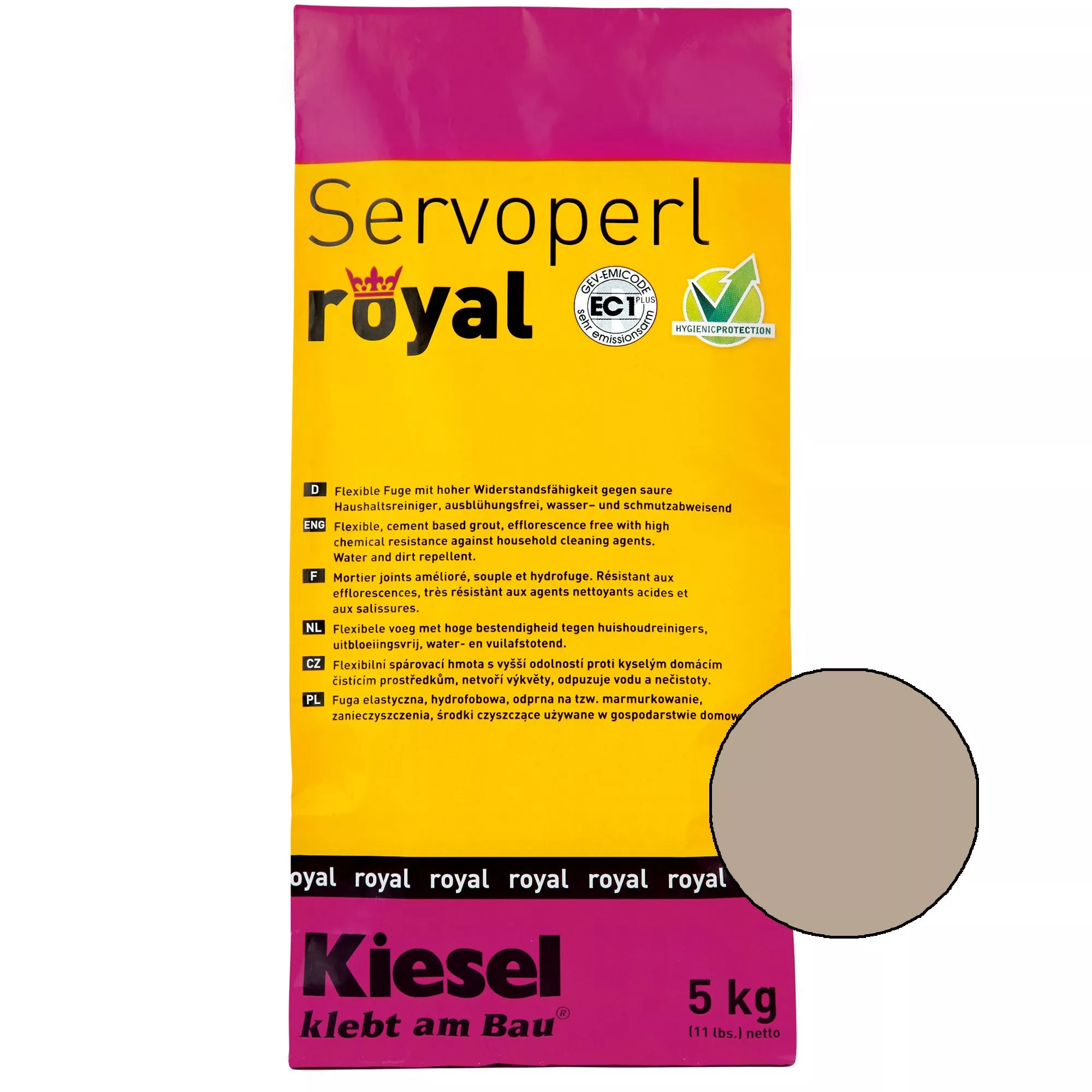 Kiesel Servoperl Royal - Joint Flexible, Hydrofuge Et Anti-salissures (5KG Mochacino)
