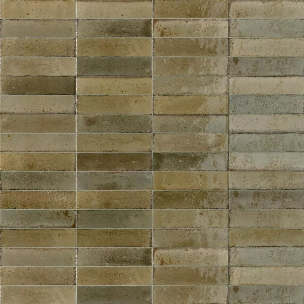 Sample Wandtegels Laguna Glanzend Gegolfd Beige 6x24cm