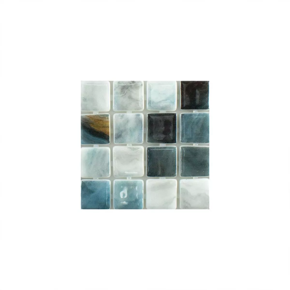 Échantillon Mosaïque verre pour piscine Baltic Bleu Gris