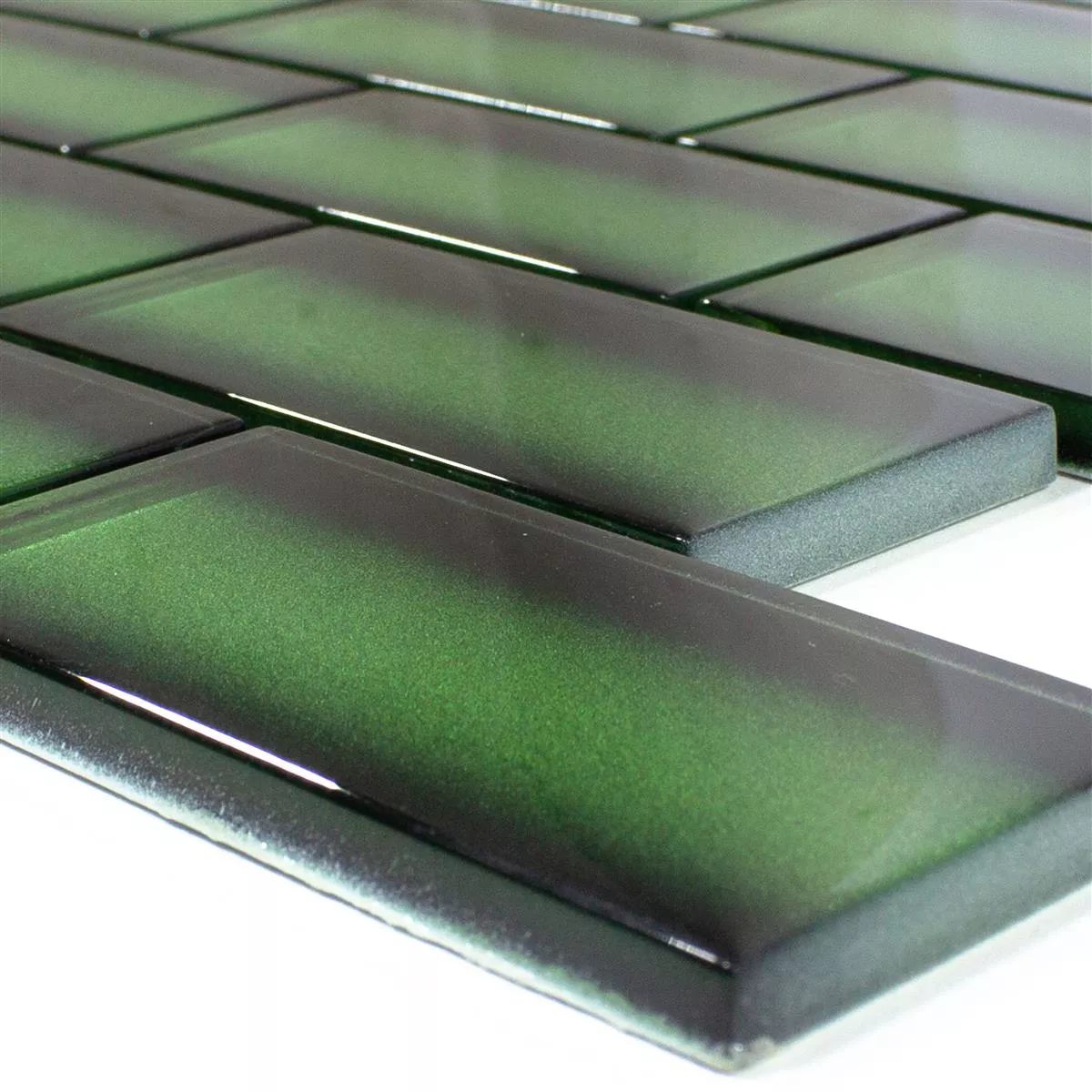 Mosaïque En Verre Et Aluminium – Gris Vert – Brillant – Pour Cuisine Et Salle De Bain
