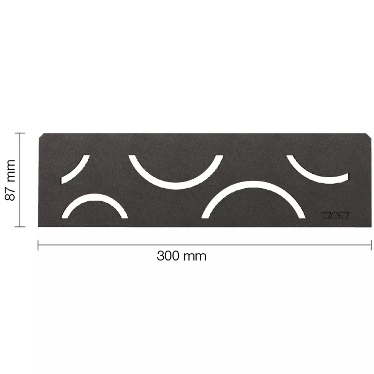 Niswandplank Schlüter rechthoek 30x8,7cm Curve antraciet