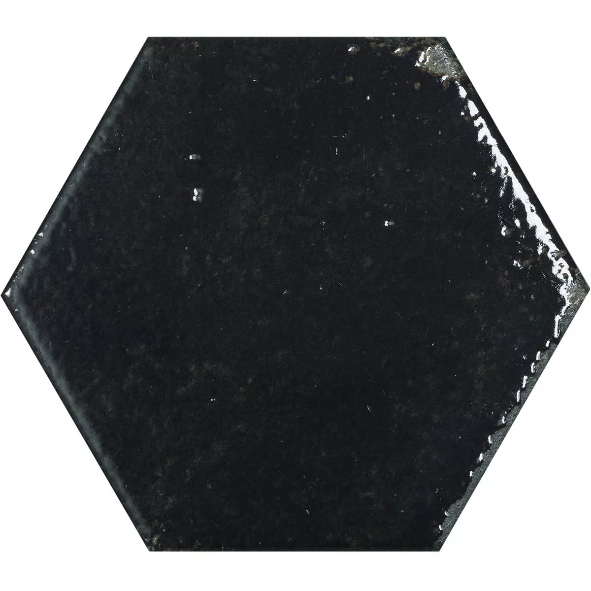 Sample Wandtegels Lara Glanzend Gegolfd 13x15cm Hexagon Zwart