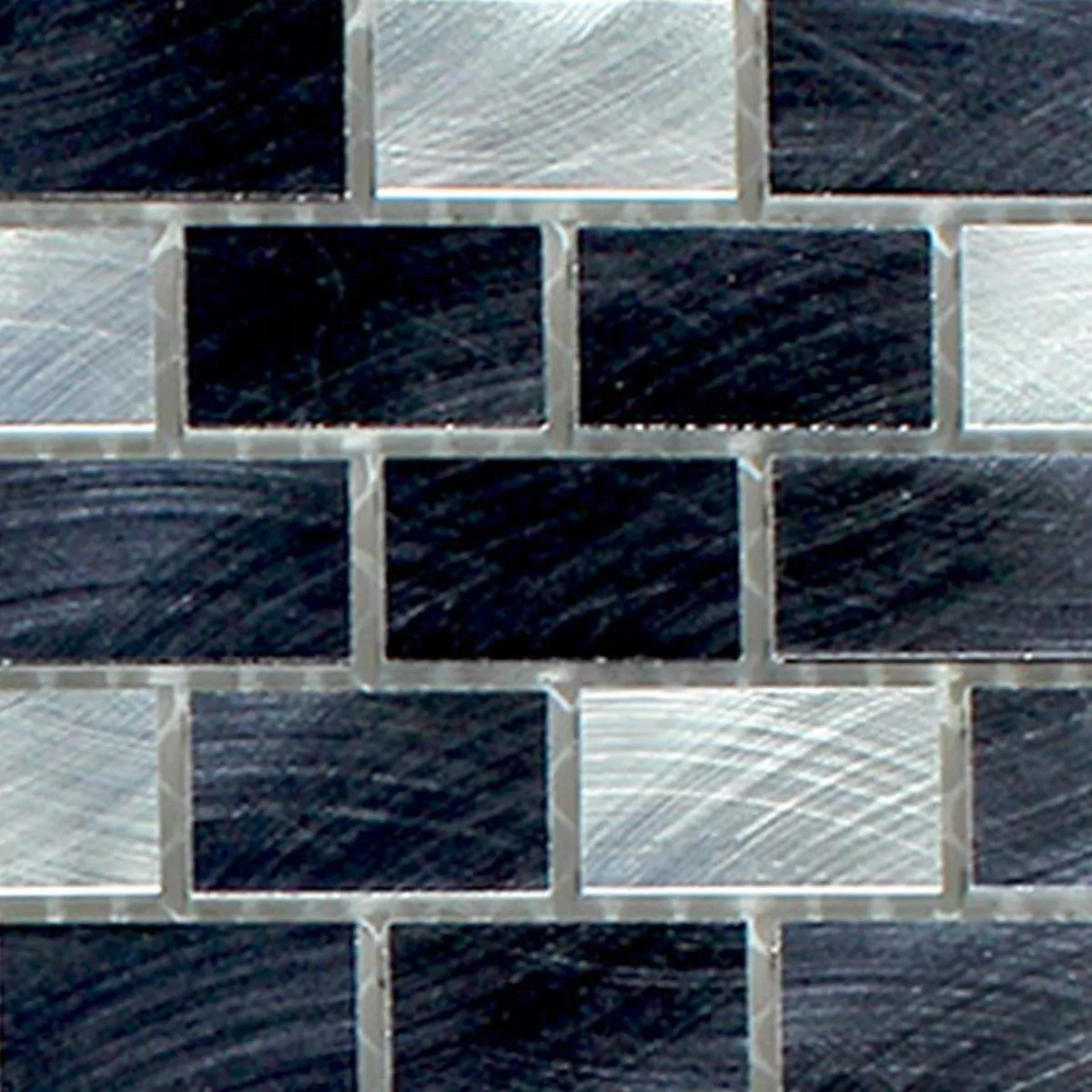Échantillon Mosaïque Aluminium Argent Noir 
