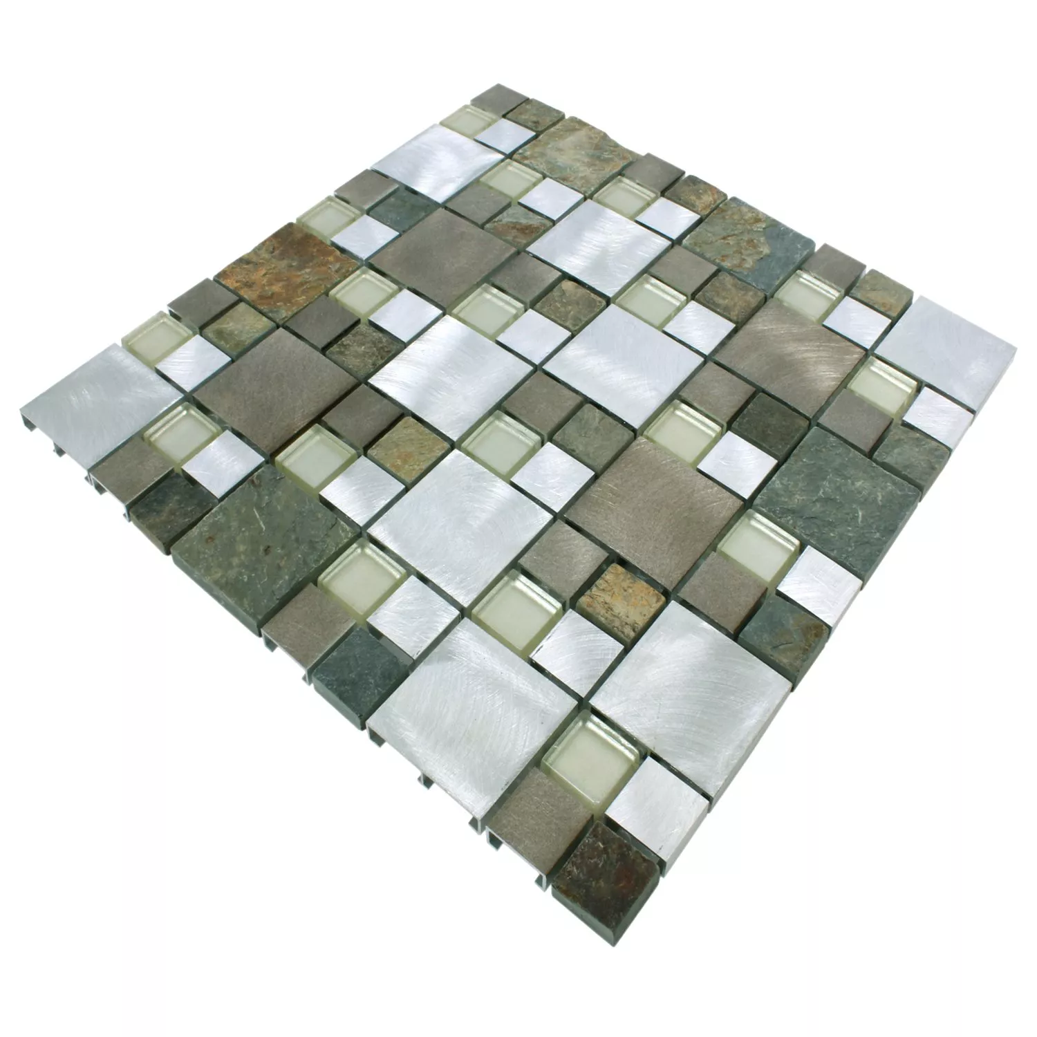 Sample Mozaïektegel Natuursteen Glas Aluminium Banzai