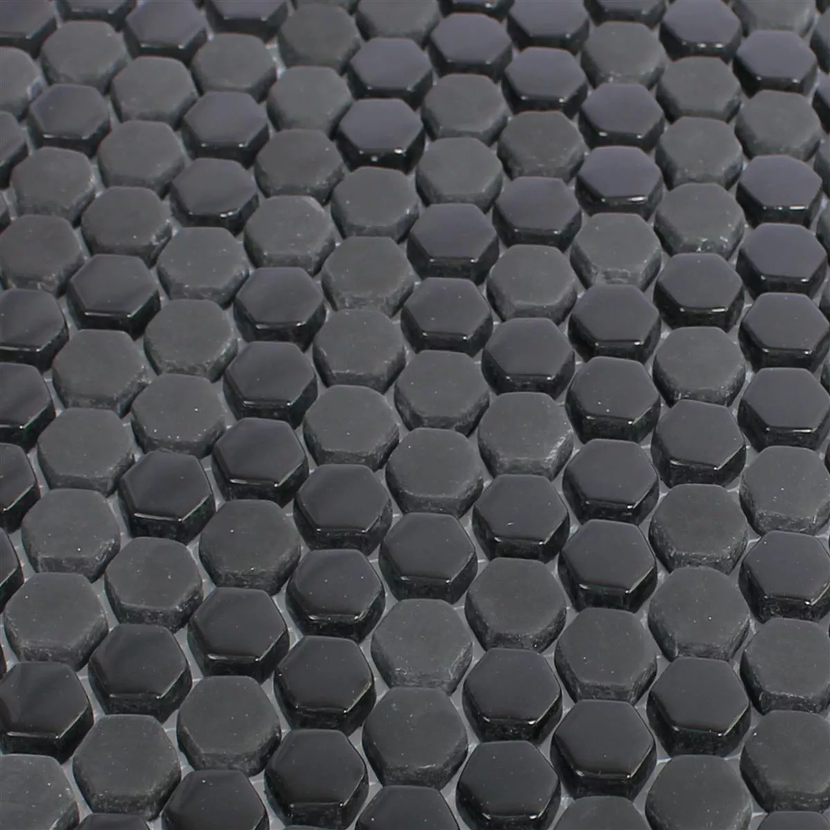 Mosaïque En Verre Carrelage Brockway Hexagone Eco Noir