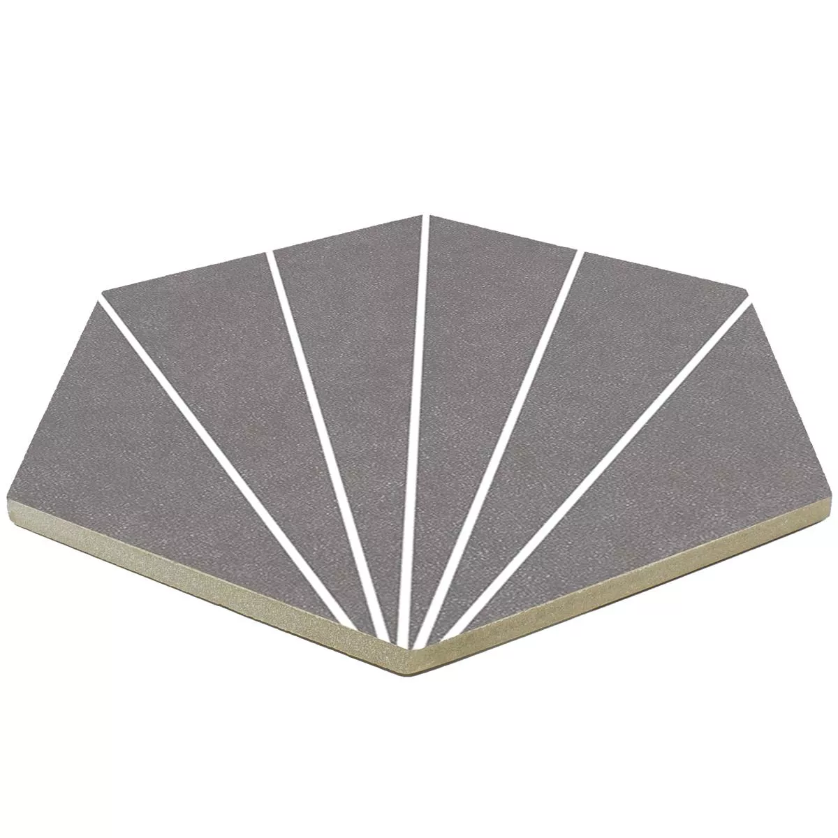 Grès Cérame Pleine Masse Carrelage Millennium Hexagone 3D Optique Gris 22,5 x 25,9cm