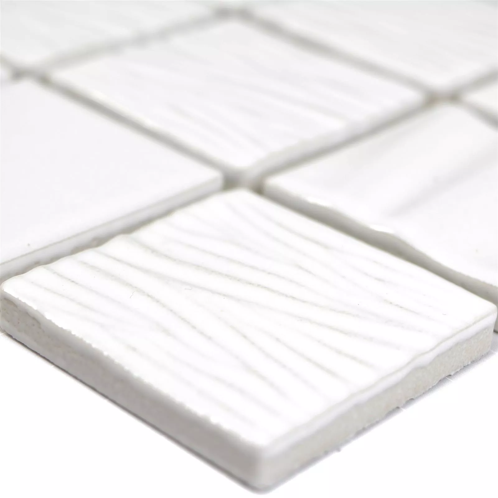 Échantillon Céramique Mosaïque Carrelage Rokoko 3D Elegance Blanc