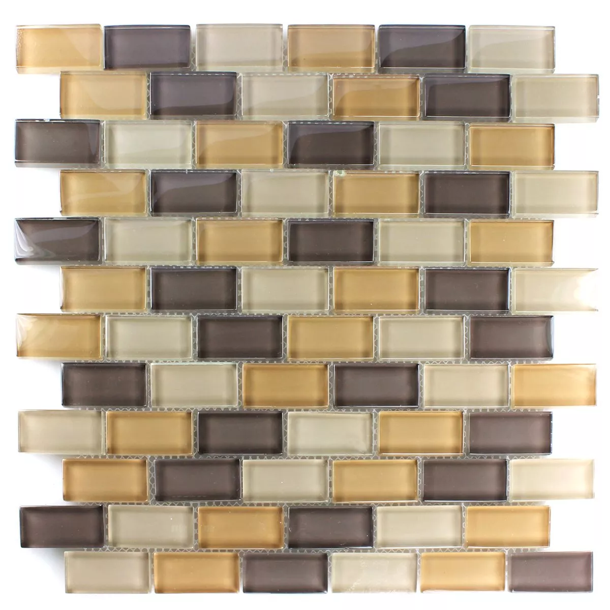 Échantillon Mosaïque Verre Brick Brun Mix