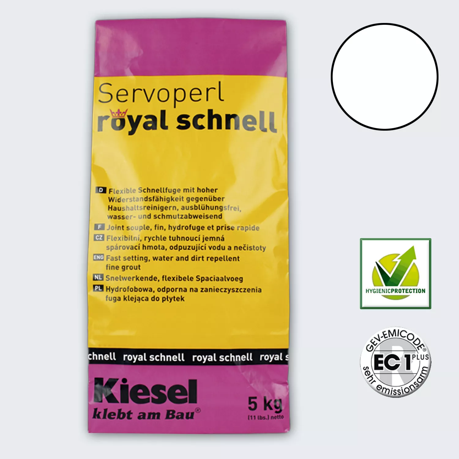 Kiesel Servoperl Royal - Joint Flexible à Prise Rapide (5KG Blanc)