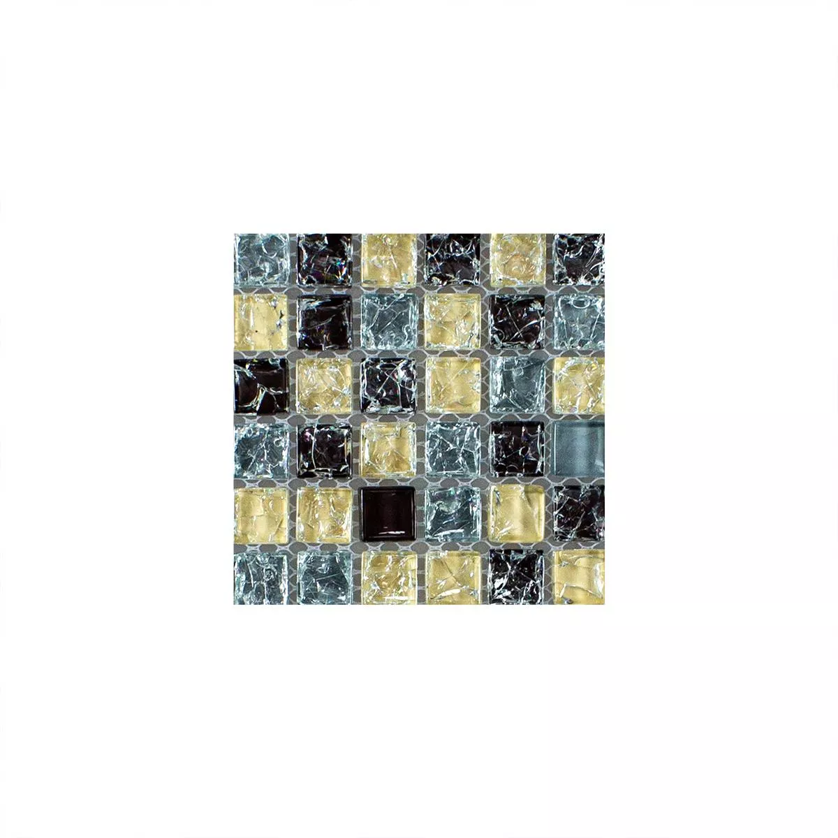 Échantillon Mosaïque En Verre Carrelage Cameron Bleu Beige Brun